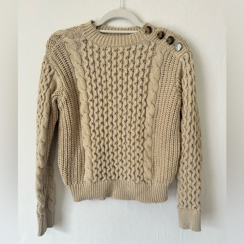 Ann Taylor Tan Chunky Knit Sweater – Women’s Size M